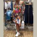 Casual Jurk - Bloemenprint Jurk met Kraag - Lunavera