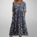 Abigail - Ontspannen Bloemen Midi Jurk