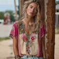Eliene - Casual Boho Blouse met V-Hals