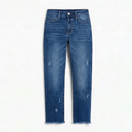Dames Jeans, Rechte Korte Pijpen, Rafelige Zoom