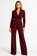 Blazer Jumpsuit - Luxe V-hals en Wide-Leg Pasvorm | Zenvyra