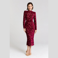 Maxi Jurk - Elegante Kantjurk met Lange Mouwen - Elvora
