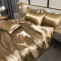 Zijden Beddengoed - Luxe Zijde-Look Dekbedovertrekset met Zachte Glans