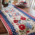 Gekapitonneerde Tafelloper Met Bloemen En Patchwork