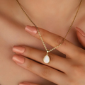Opaal Ketting - Luxe Druppelhanger met Natuurlijke Steen