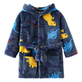 Kinderbadjas - Zacht Flanellen Model met Capuchon en Speels Cartoon Design