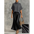 Fatiya - Dames Pak met Coltrui Cape Trui en Satijnen Fishtail Rok