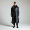 Sander - Lange Leren Jas Heren met Luxe Winterdesign