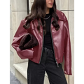 Assunta - Dames Bikerjack met Vintage Look, Ritssluiting en Casual Pasvorm