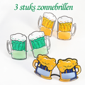Oktoberfest Zonnebrillen - Feestbrillen Set van 9 met Bierdesign