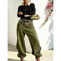 Amina - Baggy Jeans Dames met Hoge Taille en Asymmetrische Overlay