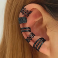 Gouden Ear Cuff Set - Clip-On Sieraden met Bladmotief