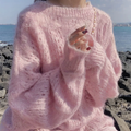 Evangelia - Dames Trui met Opengewerkt Design en Zachte Oversized Pasvorm