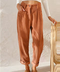 Naima – Dames Corduroy Broek, Hoge Taille, Rechte Pijpen