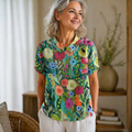 Bloemen Shirt - Waterverf Print en Luchtige Pasvorm | Florenza