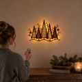 Kerstwanddecoratie Met Ledverlichting, Boslandschap In Brons
