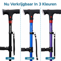 StandSecure Opvouwbare Loopstok – LED, Alarm & Zelfstaand
